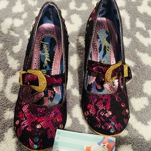 Irregular choice purple sparkle heels